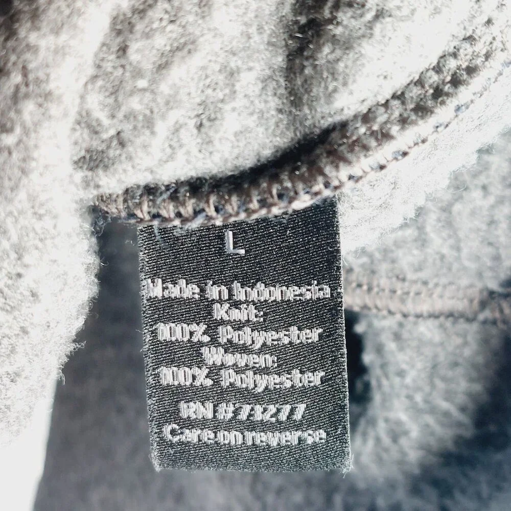 Apt. 9 Men's Black Gray Mock Neck Shell Fleece Full Zip Jacket Size L